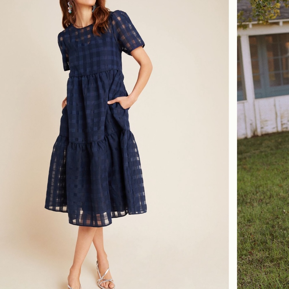 ❤️HP❤️ANTHROPOLOGIE AUSTEN TIERED MIDI DRESS